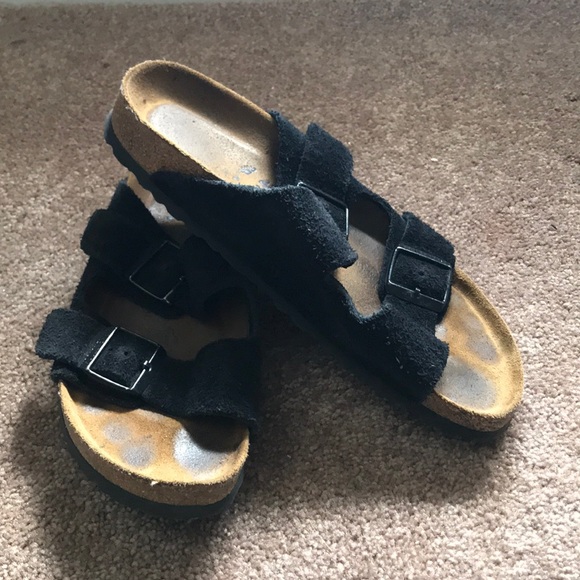 birkenstocks black suede